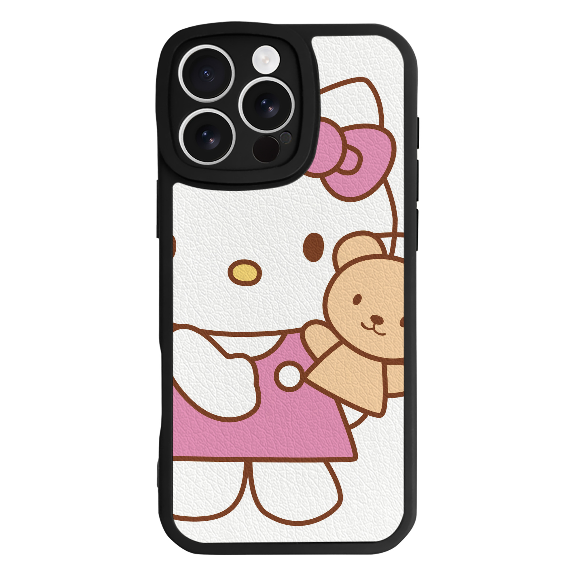 （画像用） Hello Kitty ハローキティ 【iPhone 16シリーズ対応】シリコンスマホケース（レザー調） 材質：シリコン